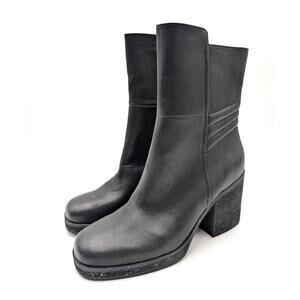 Korks Moergan Side Zip Boots Square Toe Women's Black Size US11M EU43